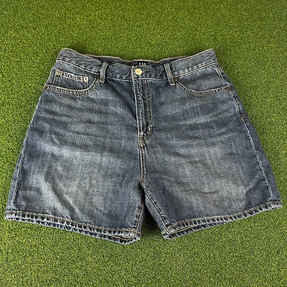 GAP Pants - Gap Stone Wash Denim High Rise 5" Relaxed Jean Short 29T